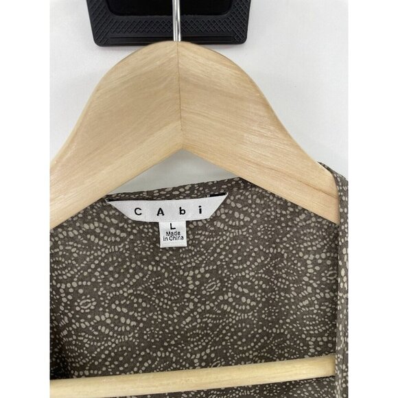 cAbi Women’s Brown Geometric Print Chiffon Tunic Vest Sweater Size L, Flaw - Picture 4 of 10